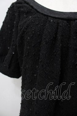 画像2: axes femme / バラ釦スパンコール使いワンピース M 黒 I-26-03-04-088-AX-OP-TE-ZI