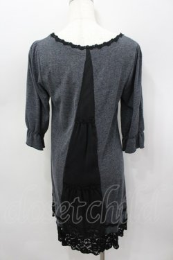 画像3: axes femme / フロント編み上げ半袖ワンピース M グレー I-26-03-04-089-AX-OP-TE-ZI