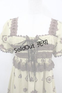 画像2: axes femme / カットソー花リース柄チュニ M ベージュ I-26-03-04-091-AX-OP-TE-ZI