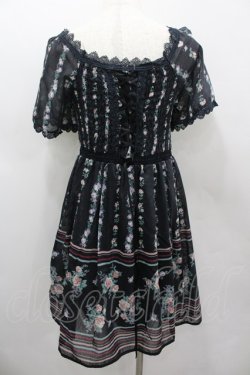 画像3: axes femme / ストライプ花柄ワンピース M 黒 I-26-03-04-093-AX-OP-TE-ZI