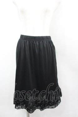 画像1: axes femme / お花付きペチスカート M 黒 I-26-03-04-094-AX-SK-TE-ZI