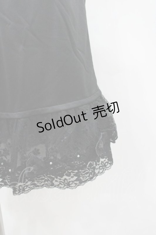 画像2: axes femme / お花付きペチスカート M 黒 I-26-03-04-094-AX-SK-TE-ZI (2)