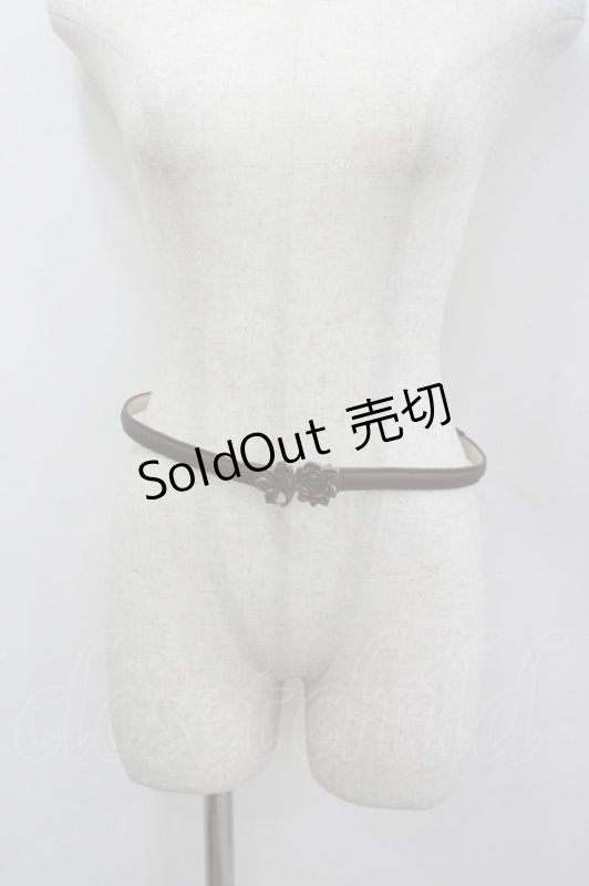 画像1: axes femme / バラモチーフ細ベルト  ブラウン I-26-03-04-097-AX-SK-SA-ZI (1)