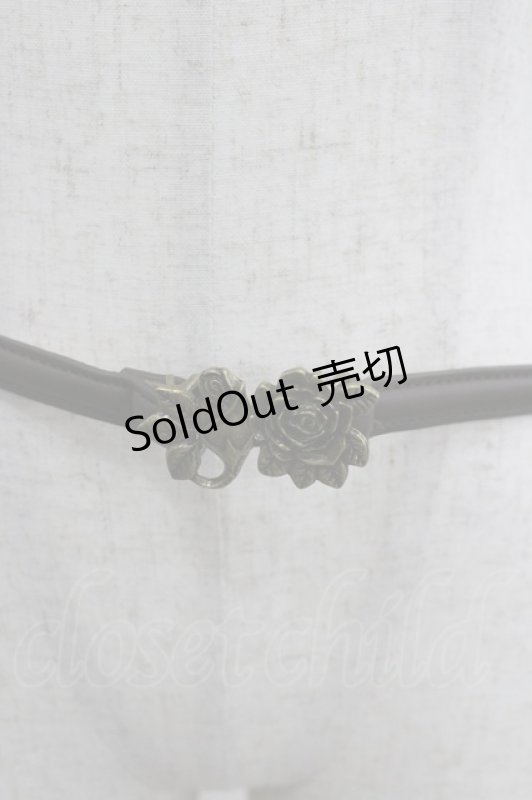 画像2: axes femme / バラモチーフ細ベルト  ブラウン I-26-03-04-097-AX-SK-SA-ZI (2)