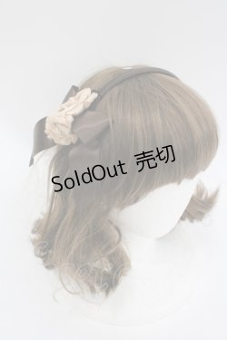 画像1: Innocent World / サテン地のローズカチューシャ  ブラウン I-26-03-04-103-IW-AC-SA-ZI