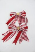 Angelic Pretty / ギンガムチェックリボンクリップ  赤Ｘ白チェック I-26-03-04-108-AP-AC-SA-ZI