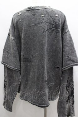 画像5: REFLEM / 吹き付けペイントフェイクレイヤードダメージスウェットトレーナー  グレー I-26-03-04-010-PU-TO-TE-ZI
