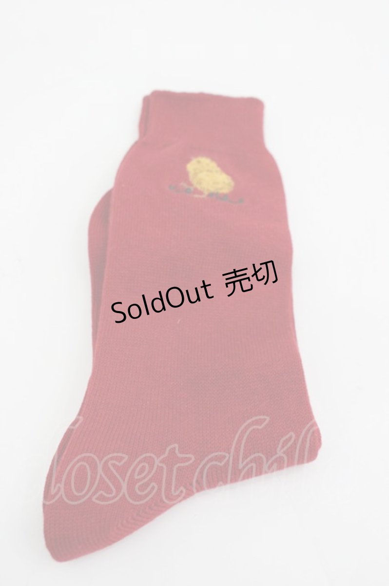 画像1: Karl Helmut / ヒヨコ刺繍ソックス  赤 I-26-03-04-120-EL-ZA-SA-ZI (1)