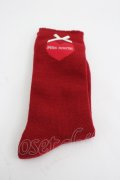 PINK HOUSE / ロゴ入りハートモチーフソックス  赤 I-26-03-04-121-LO-ZA-TE-ZI
