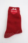 画像1: PINK HOUSE / ロゴ入りハートモチーフソックス  赤 I-26-03-04-121-LO-ZA-TE-ZI (1)