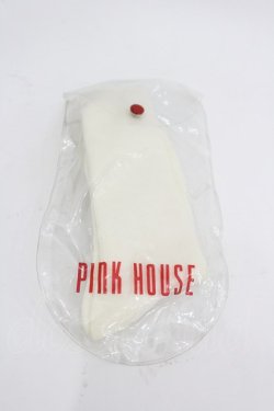 画像1: PINK HOUSE / ロゴソックス  白Ｘ赤 I-26-03-04-123-LO-ZA-SA-ZI