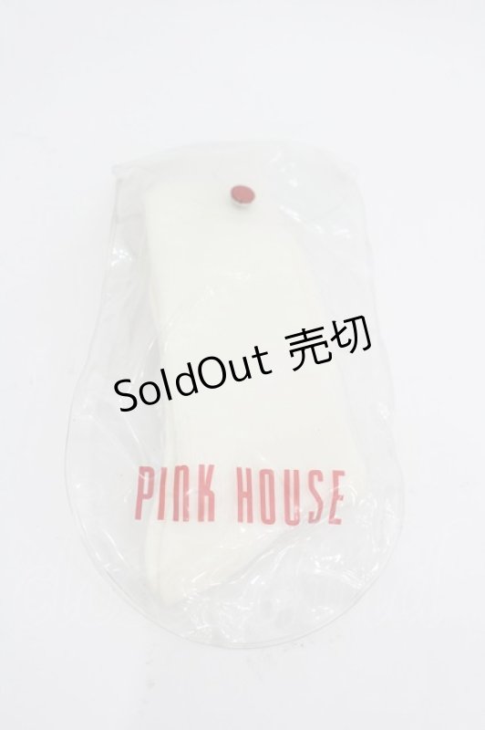 画像1: PINK HOUSE / ロゴソックス  白Ｘ赤 I-26-03-04-123-LO-ZA-SA-ZI (1)