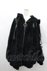 画像1: REFLEM / ドラゴン刺繍デザインファーパーカー  黒Ｘ白 I-26-03-04-013-PU-JA-SA-ZTC075 (1)