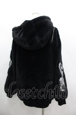 画像3: REFLEM / ドラゴン刺繍デザインファーパーカー  黒Ｘ白 I-26-03-04-013-PU-JA-SA-ZI
