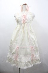 BABY,THE STARS SHINE BRIGHT / ベビードールジャンパースカート＆プリンセスドロップヘッドドレス  生成りＸピンク I-26-03-04-020-BA-OP-SA-ZI