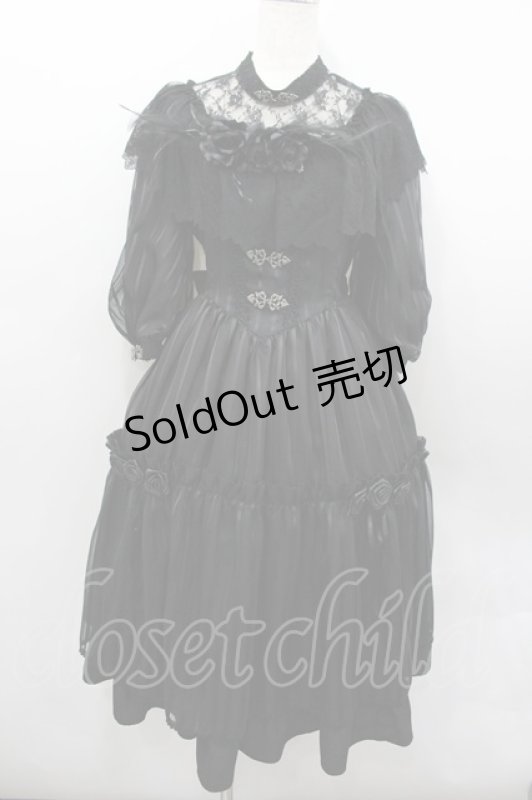 画像1: ALICE and the PIRATES / 薔薇の淑女ワンピース  黒 I-26-03-04-025-PA-OP-SA-ZI (1)