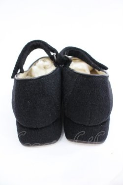 画像3: INGEBORG / ロゴ刺繍ワンストラップパンプス L 黒 I-26-03-05-003-LO-SH-SA-ZI