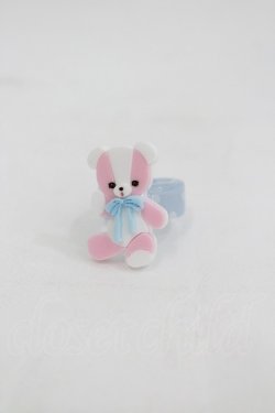 画像1: Angelic Pretty / BEAR TOYリング  ピンクＸ白Ｘサックス I-26-03-05-044-AP-AC-SA-ZI