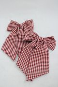 m petit by misako / AMチェック2Pクリップ  赤チェック I-26-03-05-045-LO-AC-SA-ZI