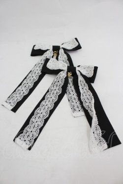 画像1: Angelic Pretty / レースリボンクリップセット  黒Ｘ白 I-26-03-05-051-AP-AC-SA-ZI