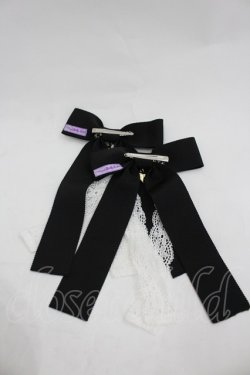 画像2: Angelic Pretty / レースリボンクリップセット  黒Ｘ白 I-26-03-05-051-AP-AC-SA-ZI