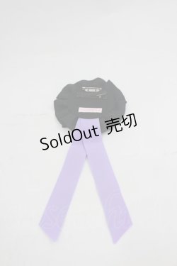 画像2: Angelic Pretty / Milk Catワッペンロゼッタブローチ  黒Ｘラベンダー I-26-03-05-058-AP-ZA-SA-ZI