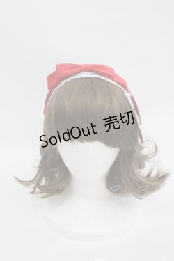 画像1: axes femme kawaii / レースリボンカチューシャ  赤Ｘ白 I-26-03-05-070-AX-AC-SA-ZI