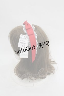 画像2: axes femme kawaii / レースリボンカチューシャ  赤Ｘ白 I-26-03-05-070-AX-AC-SA-ZI
