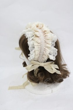 画像2: Hoshibako Works / フリルレースリボンカチューシャ  生成り I-26-03-05-071-LO-AC-SA-ZI