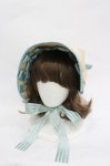 画像1: LOLITAその他(お買取対象外) / チェックリボンレース麦わらハット  アイボリーＸ青Ｘ白 I-26-03-05-075-LO-AC-SA-ZI (1)