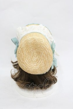 画像3: LOLITAその他(お買取対象外) / チェックリボンレース麦わらハット  アイボリーＸ青Ｘ白 I-26-03-05-075-LO-AC-SA-ZI