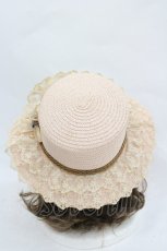 画像3: axes femme / 巻きバラレースカンカン帽  ピンクＸブラウン I-26-03-05-077-AX-AC-SA-ZTK033 (3)