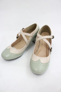 画像1: axes femme / クロスストラップパンプス M グリーン I-26-03-05-007-AX-SH-SA-ZI