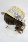 画像1: LOLITAその他(お買取対象外) / フラワーリボン麦わらハット  アイボリーＸ青 I-26-03-05-085-LO-AC-SA-ZTK033 (1)