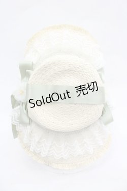 画像3: axes femme kawaii / ロココサマーハット  アイボリーＸグリーン I-26-03-05-088-AX-AC-SA-ZI