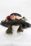 画像2: LOLITAその他(お買取対象外) / ローズモチーフシースルーハット  黒 I-26-03-05-089-LO-AC-SA-ZTK033 (2)