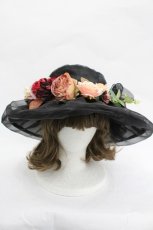画像2: LOLITAその他(お買取対象外) / ローズモチーフシースルーハット  黒 I-26-03-05-089-LO-AC-SA-ZTK033 (2)