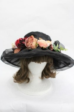 画像2: LOLITAその他(お買取対象外) / ローズモチーフシースルーハット  黒 I-26-03-05-089-LO-AC-SA-ZI