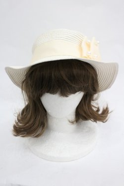 画像2: m petit by misako / パールリボン麦わらハット  アイボリー I-26-03-05-090-LO-AC-SA-ZI