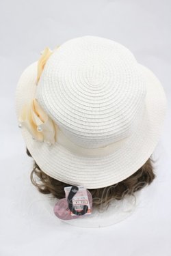 画像3: m petit by misako / パールリボン麦わらハット  アイボリー I-26-03-05-090-LO-AC-SA-ZI