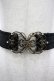 画像2: axes femme / 蝶ローズモチーフゴムベルト  黒Ｘゴールド I-26-03-05-093-AX-ZA-SA-ZI (2)