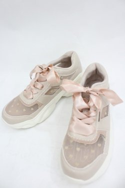 画像2: m petit by misako / シースルーハートスニーカー M ピンクＸ白 I-26-03-05-008-LO-SH-SA-ZI