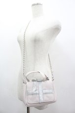 画像1: pium / プレゼントリボンキルティングミニバッグ  ピンク×シルバー I-26-03-05-098-0-BG-TE-ZTK032 (1)