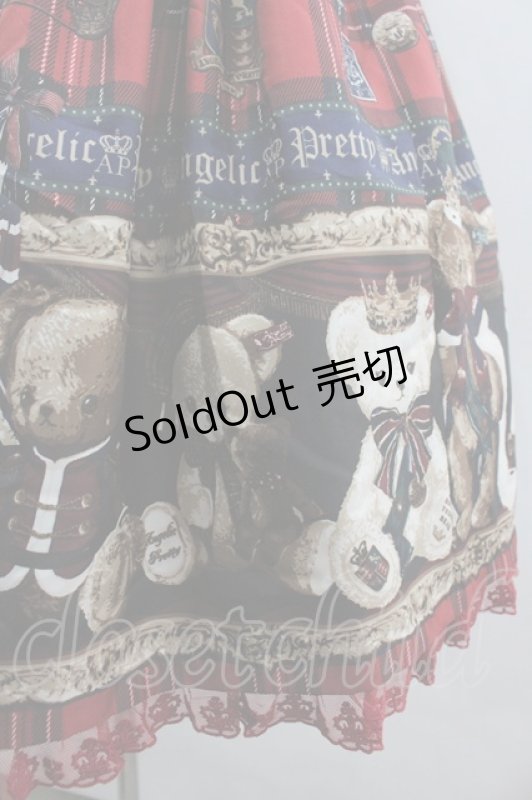 画像4: Angelic Pretty / British Bearジャンパースカートセット  赤チェック I-26-03-05-109-AP-OP-SA-ZI (4)