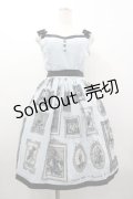 Innocent World / 金子國義アリス肩リボンジャンパースカート M サックス I-26-03-05-121-IW-SK-SA-ZI