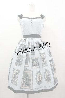 画像1: Innocent World / 金子國義アリス肩リボンジャンパースカート M サックス I-26-03-05-121-IW-SK-SA-ZI