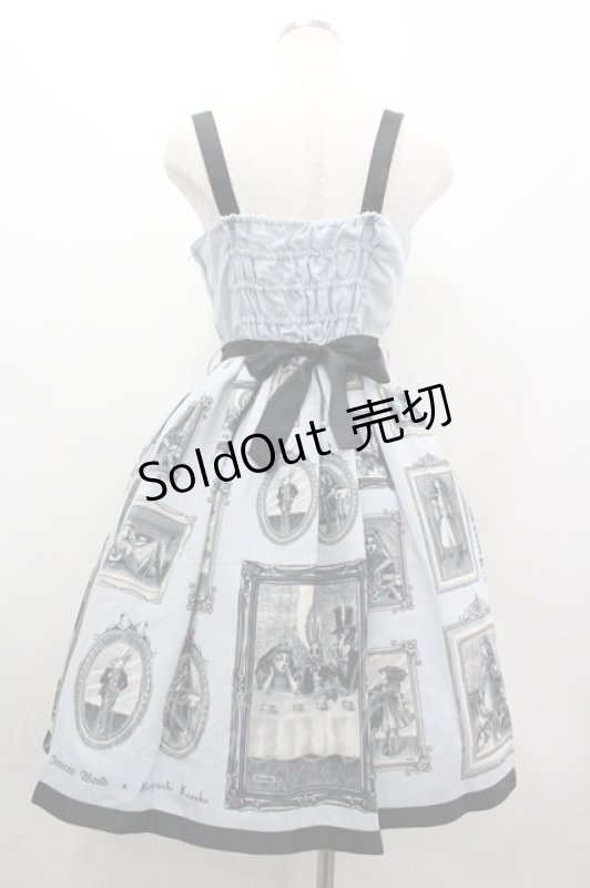 画像2: Innocent World / 金子國義アリス肩リボンジャンパースカート M サックス I-26-03-05-121-IW-SK-SA-ZI (2)