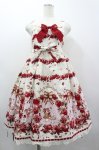 画像1: BABY,THE STARS SHINE BRIGHT / Pomme rouge〜うさぎとりすのりんごの森〜柄ジャンパースカートII  生成り I-26-03-05-125-BA-OP-SA-ZI (1)
