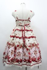 画像2: BABY,THE STARS SHINE BRIGHT / Pomme rouge〜うさぎとりすのりんごの森〜柄ジャンパースカートII  生成り I-26-03-05-125-BA-OP-SA-ZI (2)