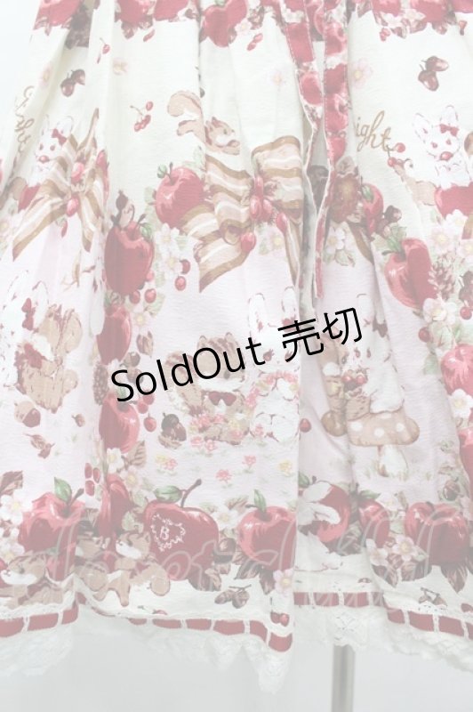 画像3: BABY,THE STARS SHINE BRIGHT / Pomme rouge〜うさぎとりすのりんごの森〜柄ジャンパースカートII  生成り I-26-03-05-125-BA-OP-SA-ZI (3)